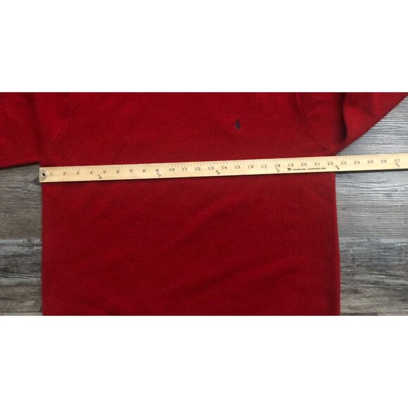 Polo Ralph Lauren Lambswool Sweater Mens Medium Red Crewneck Long Sleeve - Picture 5 of 6